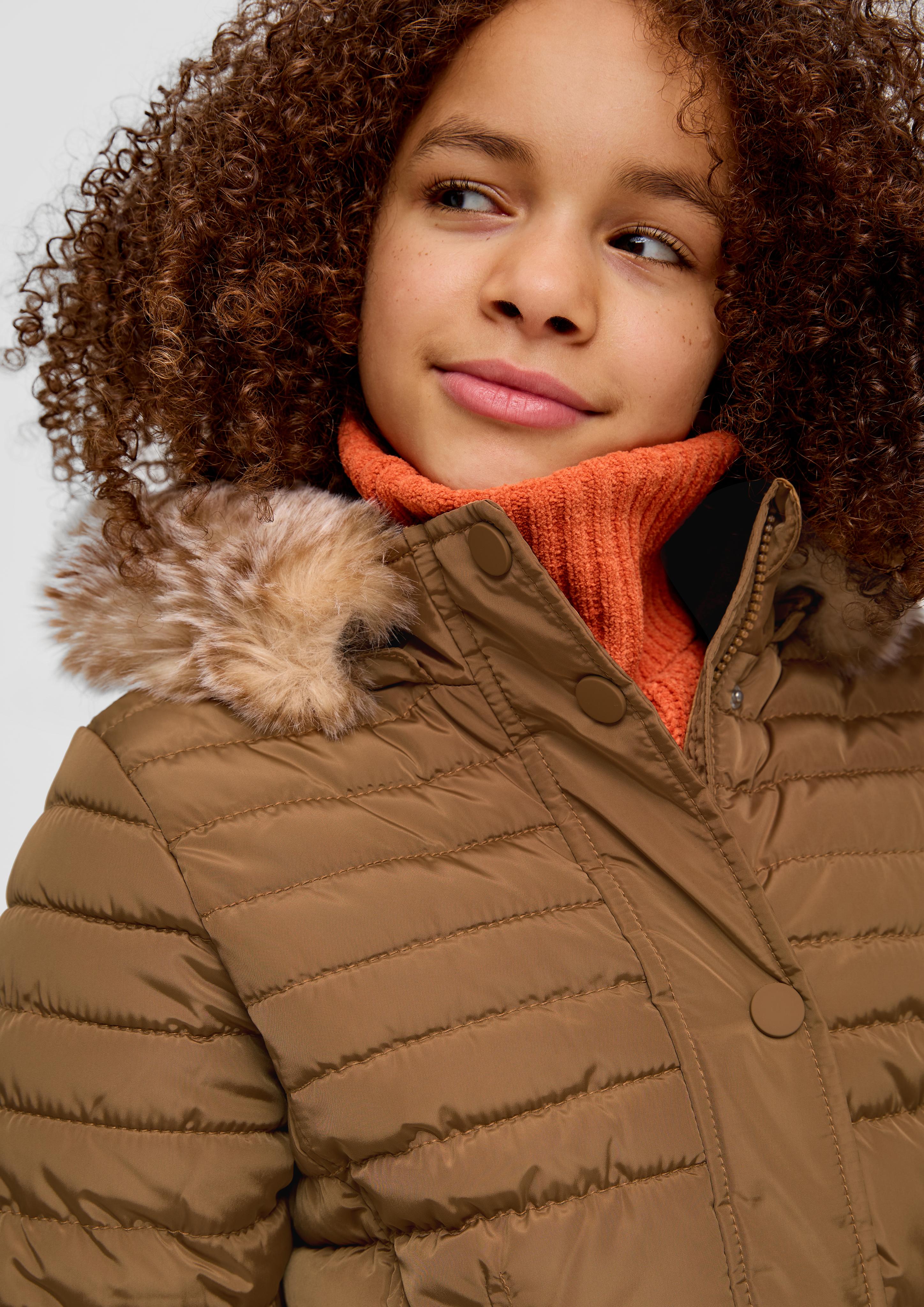 Steppjacke mit Kunstfellblende  2131681-8469