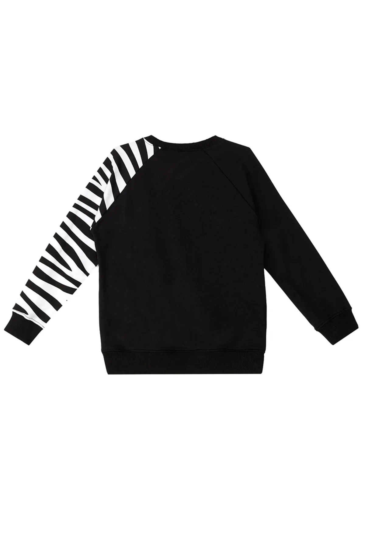 Denokids  Gerüschtes Zebra-Mädchen-Sweatshirt in Schwarz