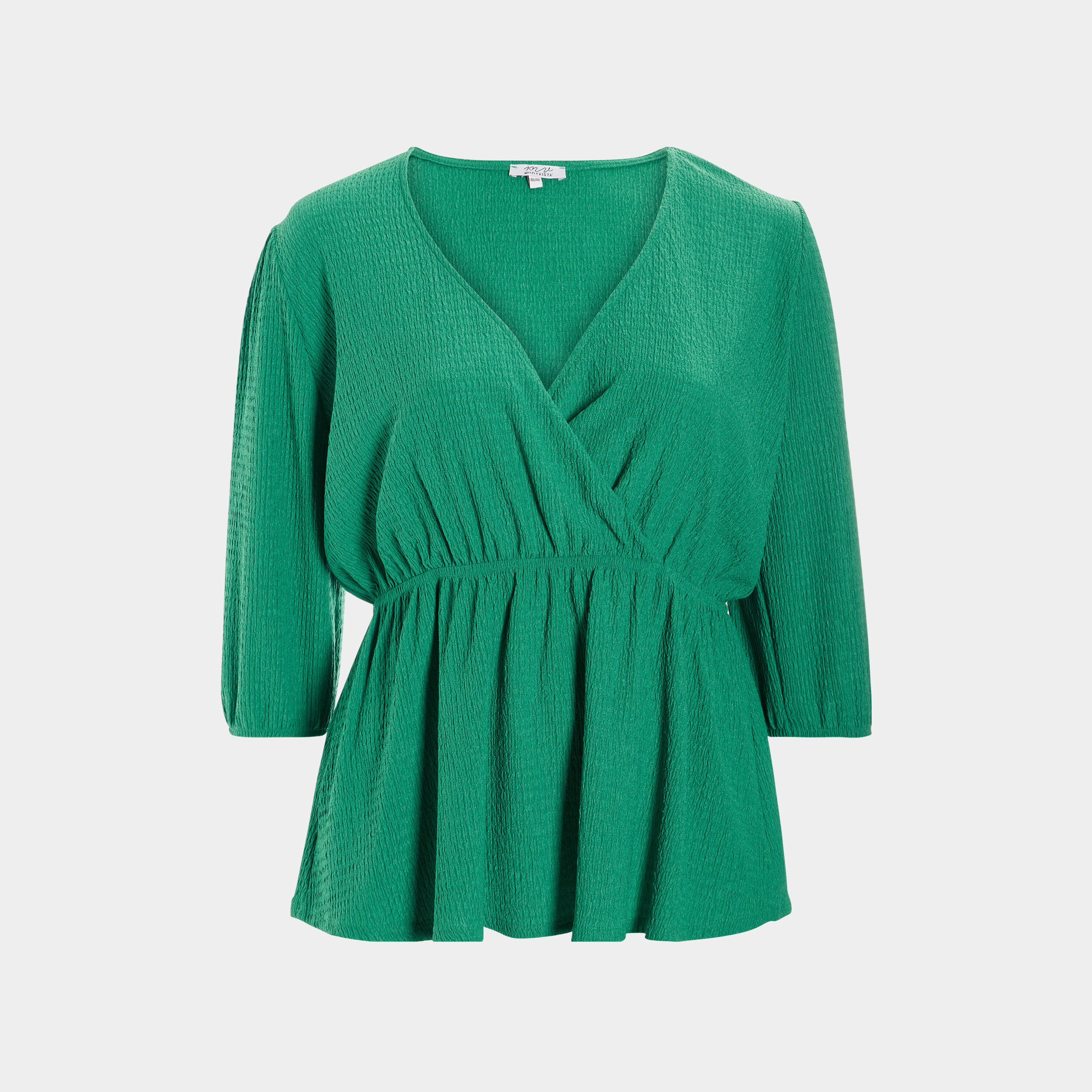 Blouse manches 3 4 vert femme grande taille | La Halle