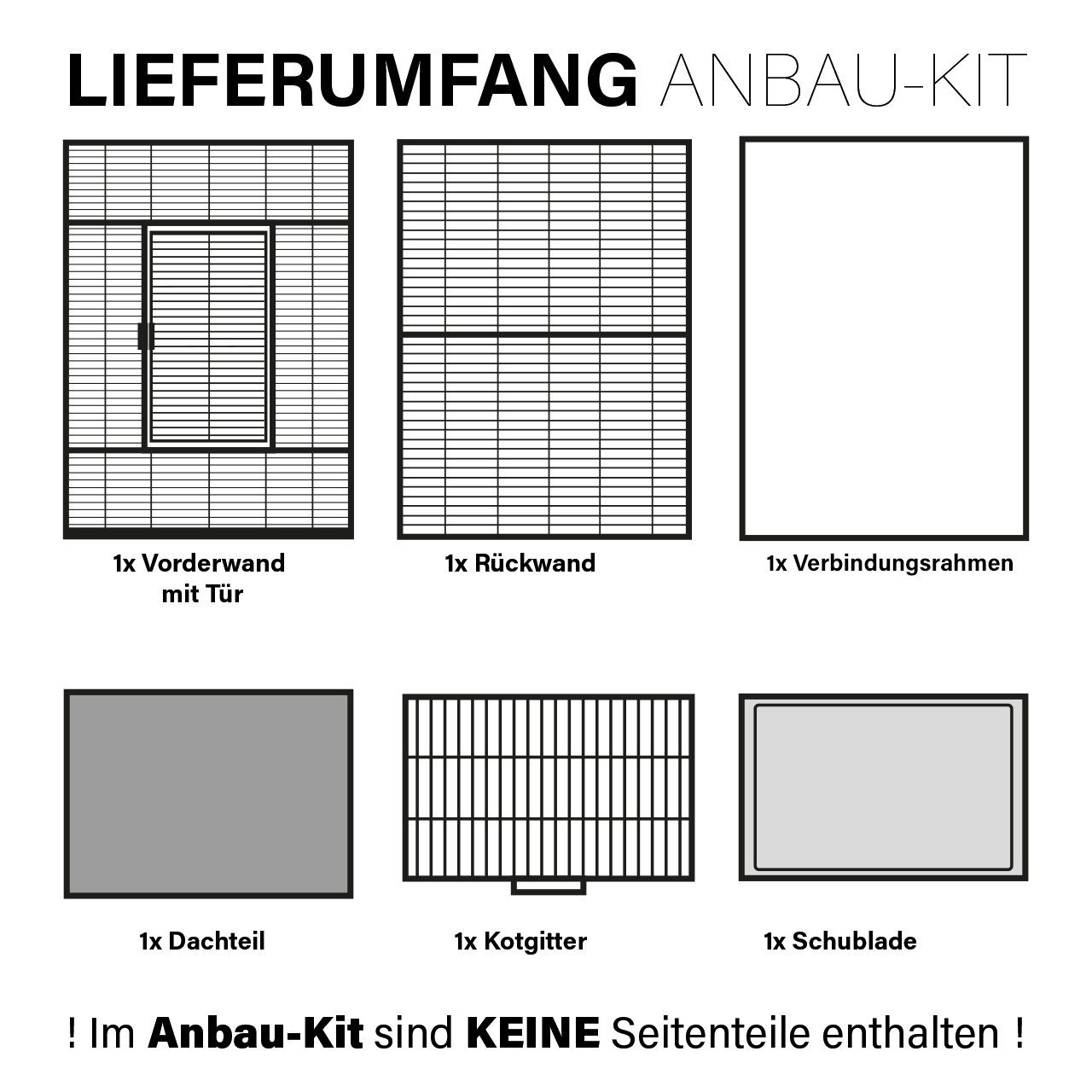 Montana Cages Vogelkäfig Anbaukit für Vogelvoliere - New Sydney - Platinum Wagerecht verdrahtet, Voliere, ca. 90 x 70 x 180cm, Zink- und Schwermetall-frei, Ungiftig