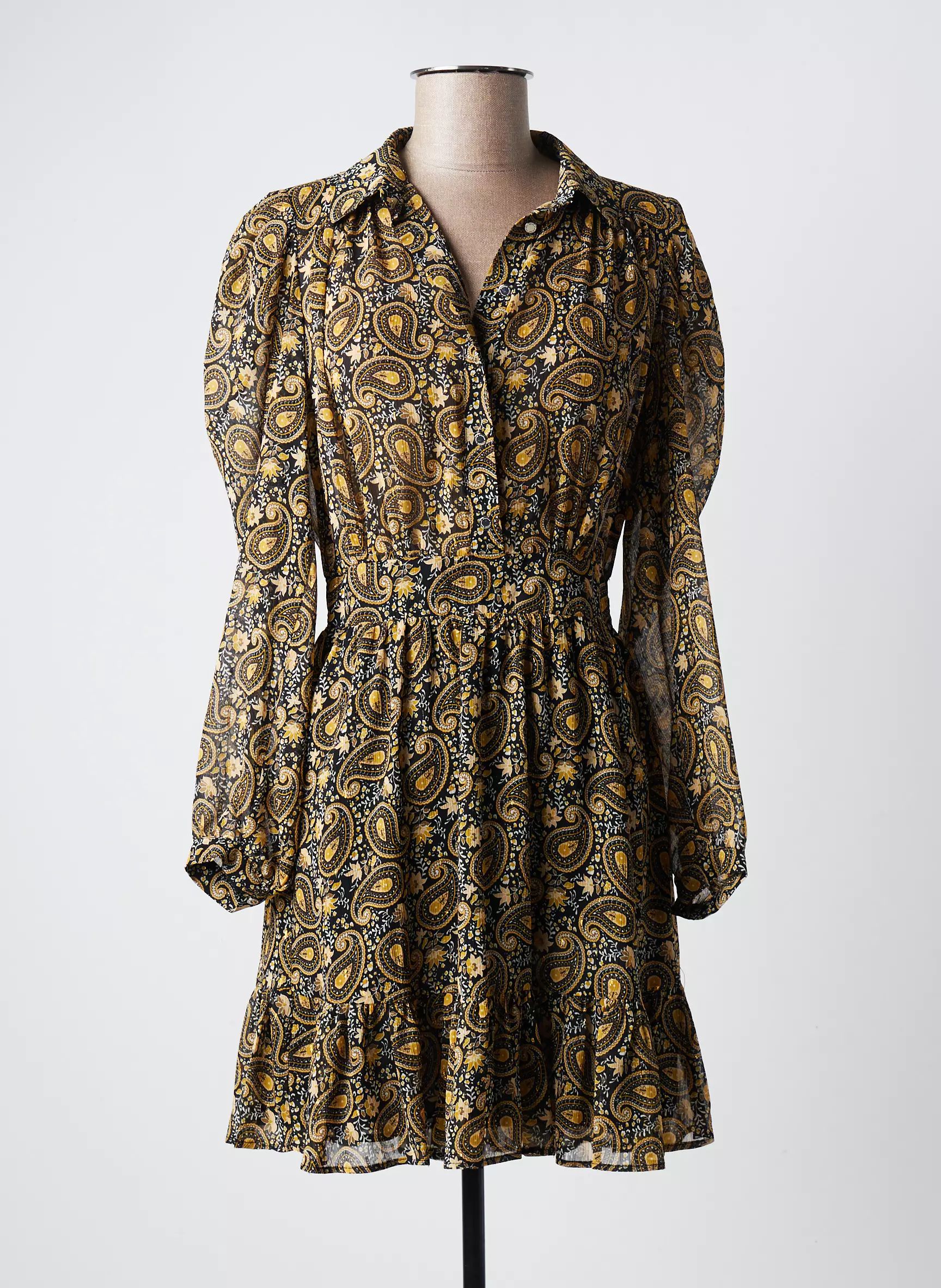 Morgan Robes Courtes Femme couleur jaune
