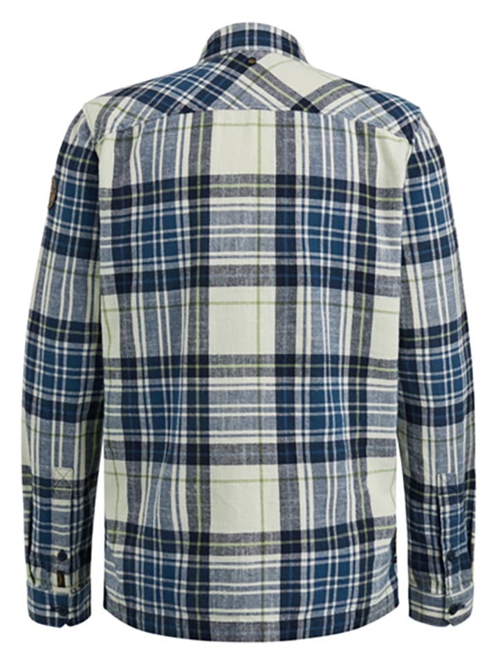 PME Legend Hemd - Regular fit - in Blau/ Beige günstig kaufen