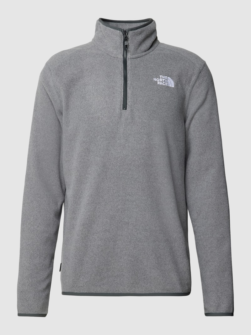 Fleecepullover mit Troyer-Kragen Modell '100 GLACIER' in silber