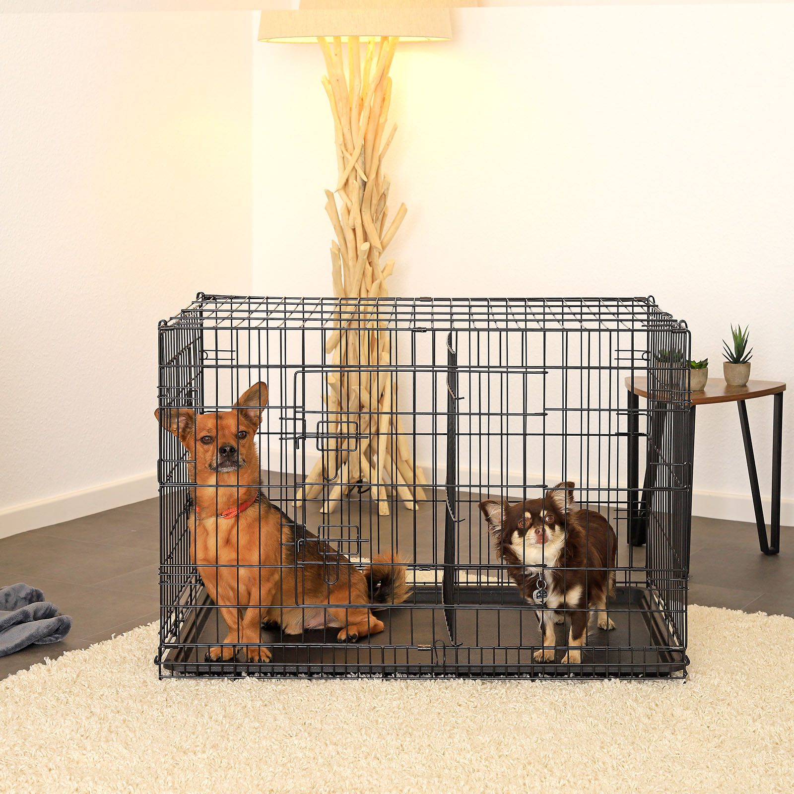 Lionto Transportboxen & Gitterboxen Lionto Hundetransportkäfig Tiertransportbox Hundebox Größe (S) 45x31x36 cm XL