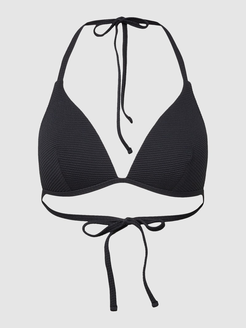 Bikini-Oberteil mit Strukturmuster in schwarz