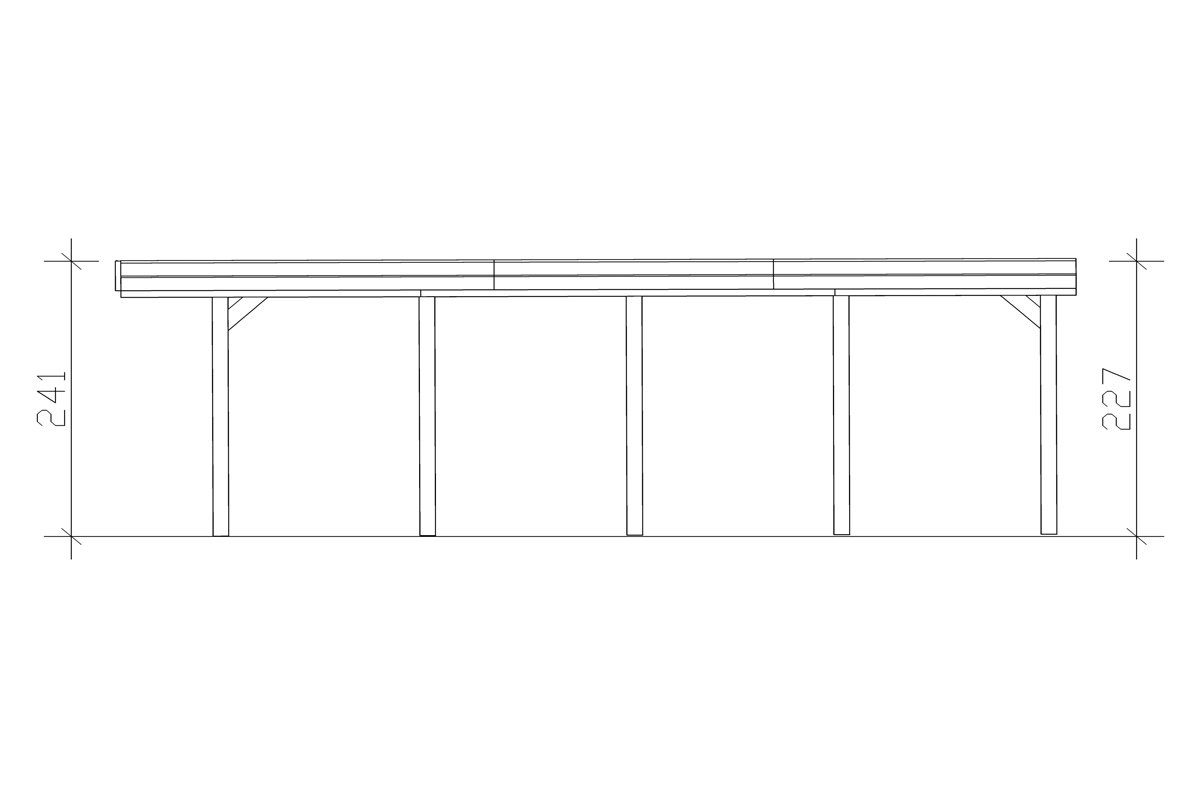 Skanholz Einzelcarport Friesland, BxT: 397x708 cm, 221 cm Einfahrtshöhe