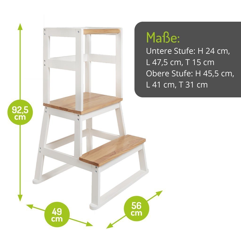 BOMI Stehhilfe Lernturm Swubi (1 St), Montessori Kinder Schemel Kinderhocker aus Holz