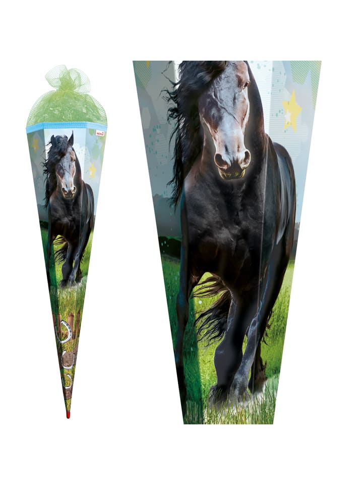 ROTH Schultüte groß Power Horse 85 cm, Netzverschluss in Grün günstig kaufen onesize
