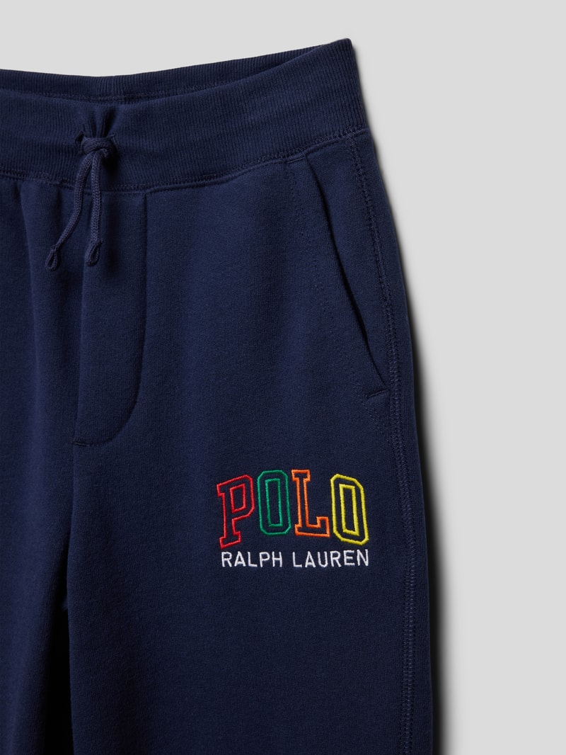 Sweatpants mit Label-Stitchings in marineblau