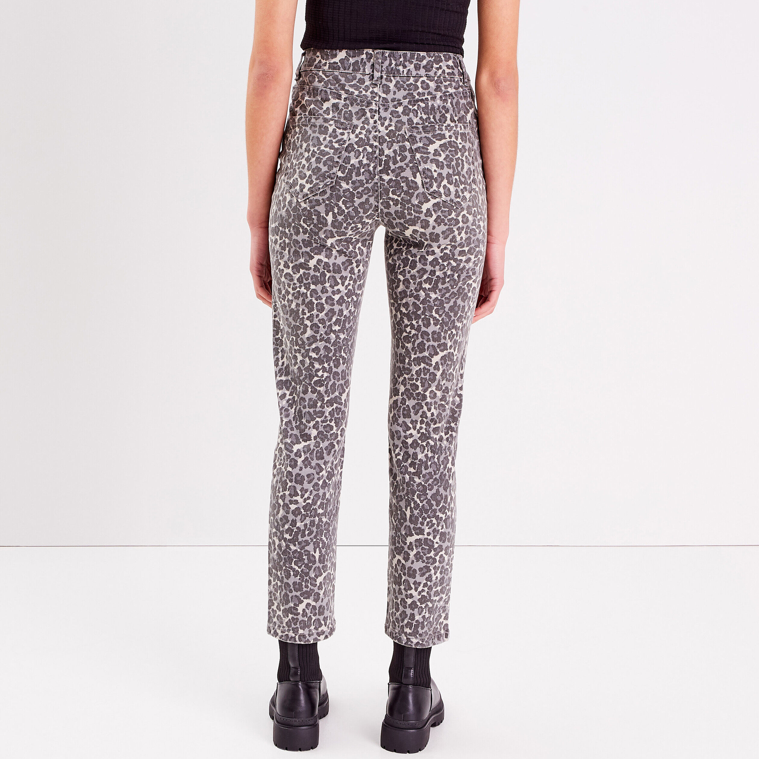 Jeans slim taille haute gris femme | Cache Cache