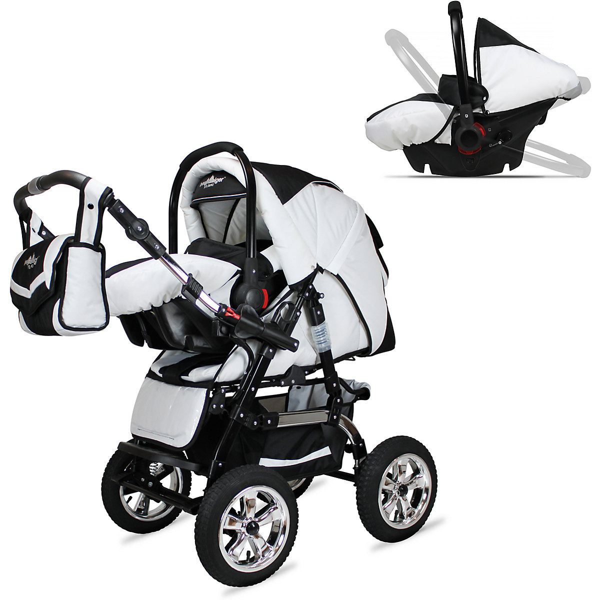 Kombi-Kinderwagen Milano, 10 tlg., coffee & brown