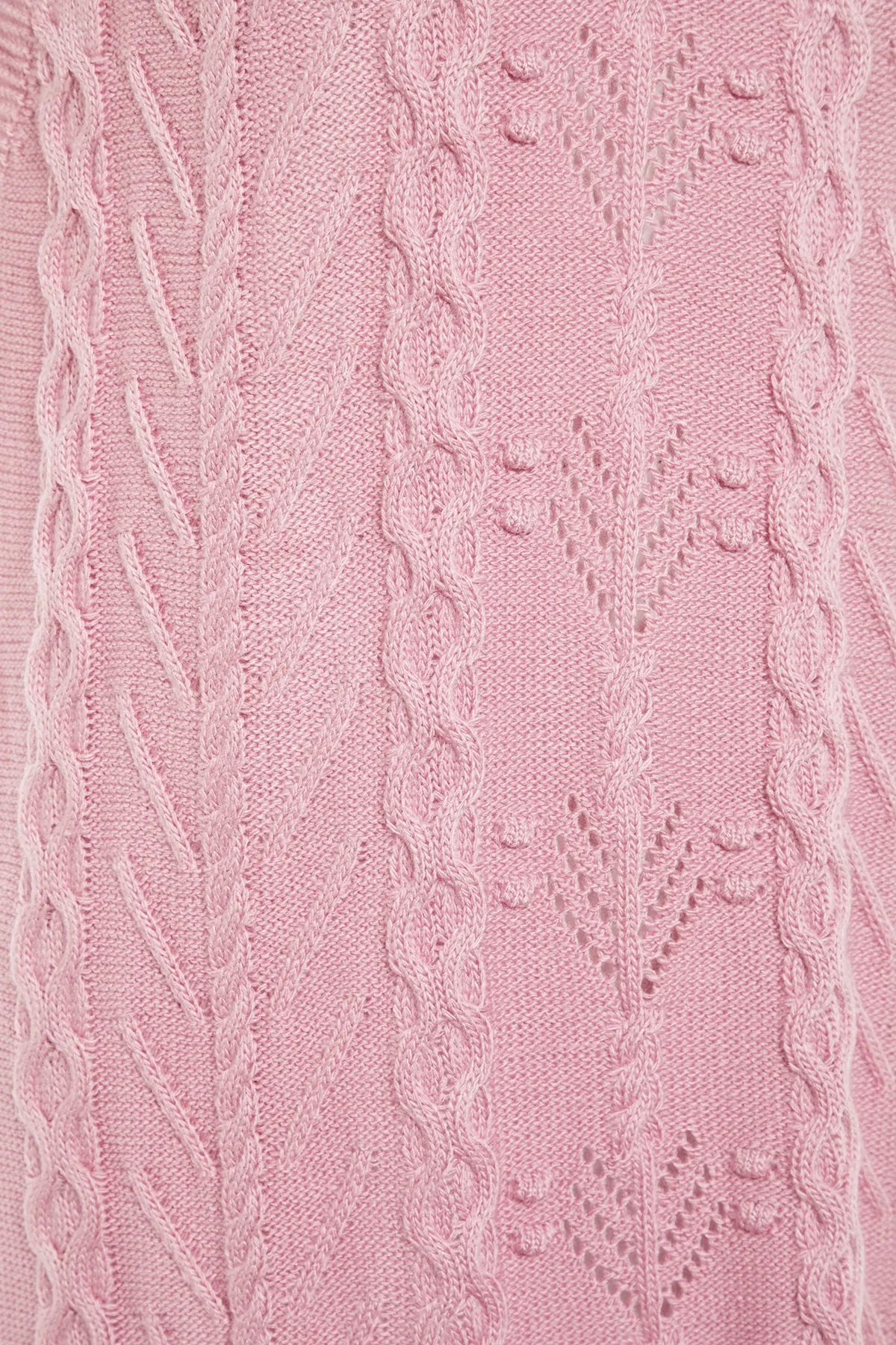 Trendyol Modest  Rosa Strickpullover mit V-Ausschnitt TCTAW23SV00005