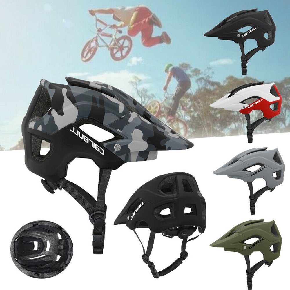meeteu Fahrradhelm Herren Damen MTB Helm (2 Größen M (54-58cm), L (58-62cm), 3 Farben Mountainbike Helm), Einstellbare Kopfgröße, Abnehmbare Krempe
