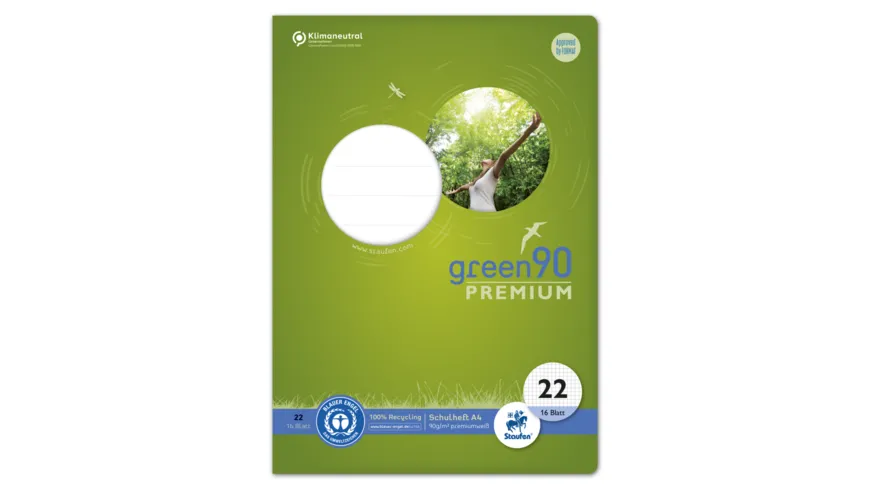 Ursus Green Premium Heft A4 16 Blatt Lineatur 22 kariert