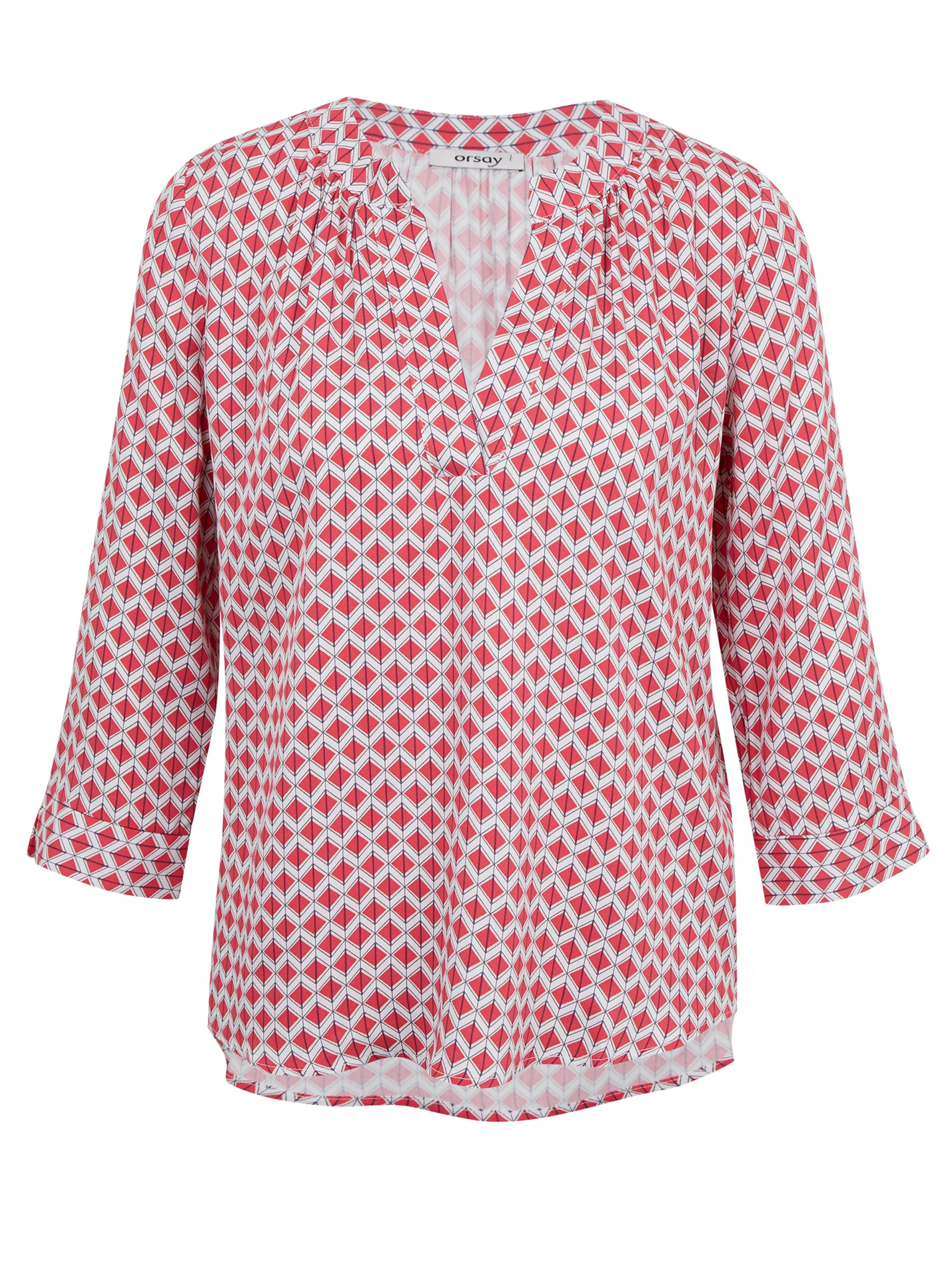Weiß und rosa gemusterte Damenbluse ORSAY