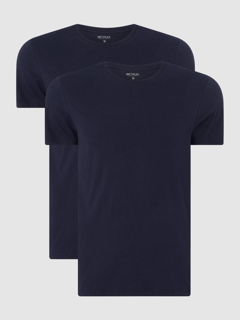 T-Shirt aus Baumwolle im 2er-Pack in marineblau