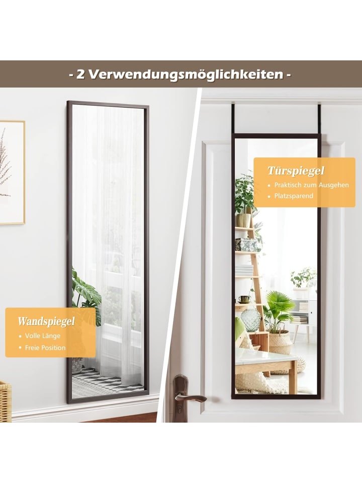 COSTWAY Wandspiegel 107x36,5cm in Braun günstig kaufen onesize