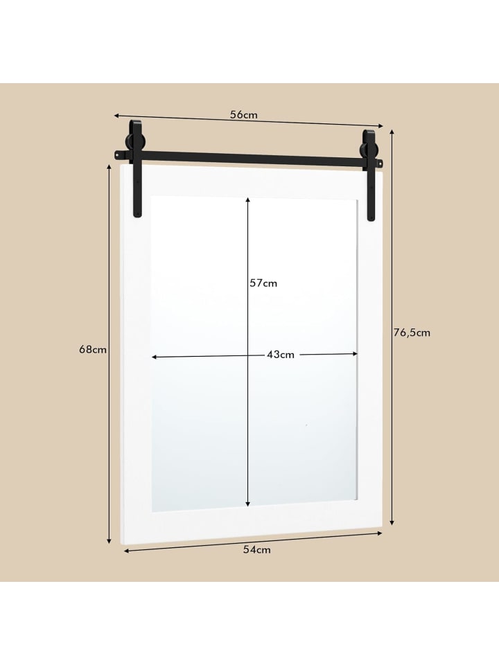 COSTWAY Wandspiegel in Weiß günstig kaufen 56 cm