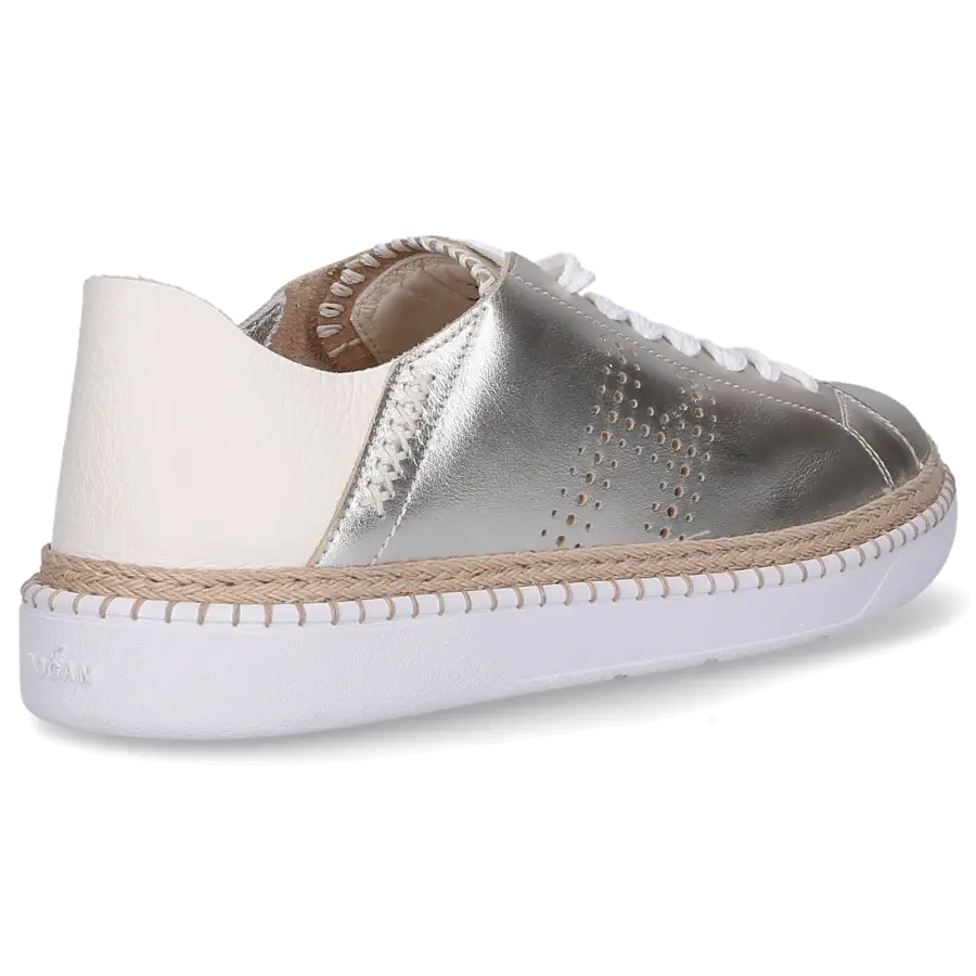 Hogan - Sneaker low CORDA Logo Ziernaht beige rosa - gold