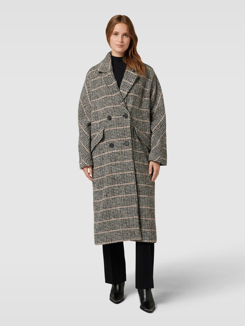 Mantel mit Glencheck-Muster Modell 'NEW ELEMENT' in schwarz