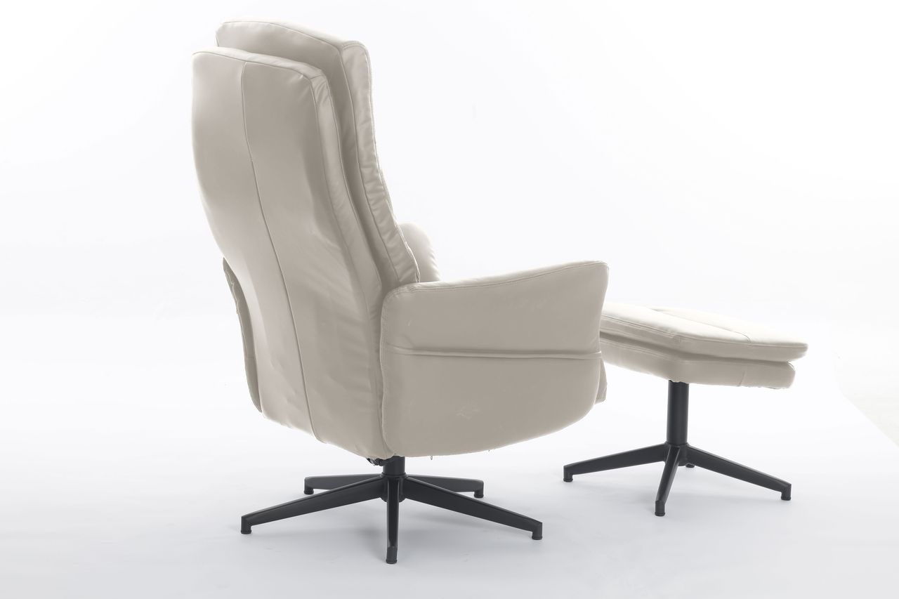 Happy Home Happy Home gepolsteter Relaxsessel mit Hocker HWP62-BEI beige