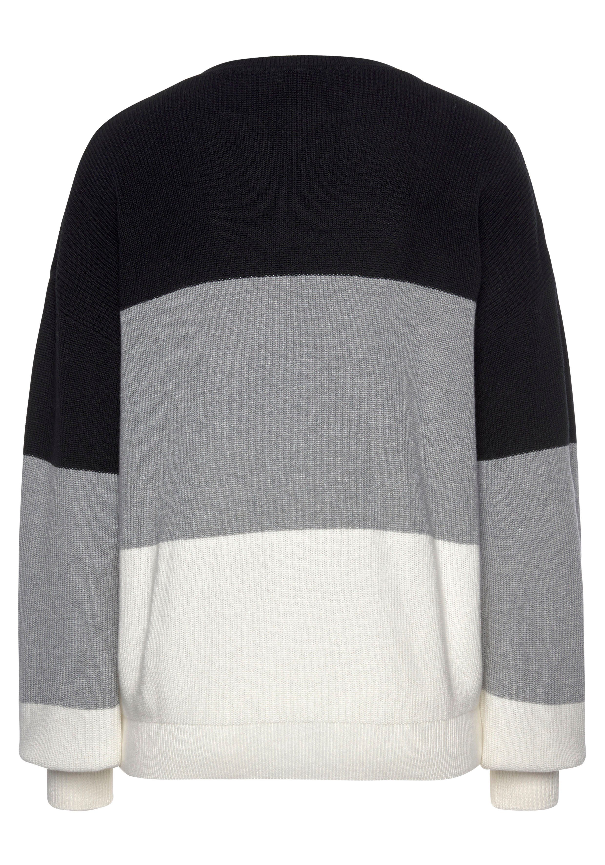 LASCANA Strickpullover mit Colorblock-Streifen
