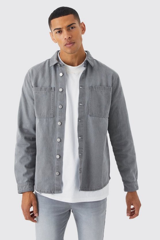 Langärmliges Denim-Overshirt