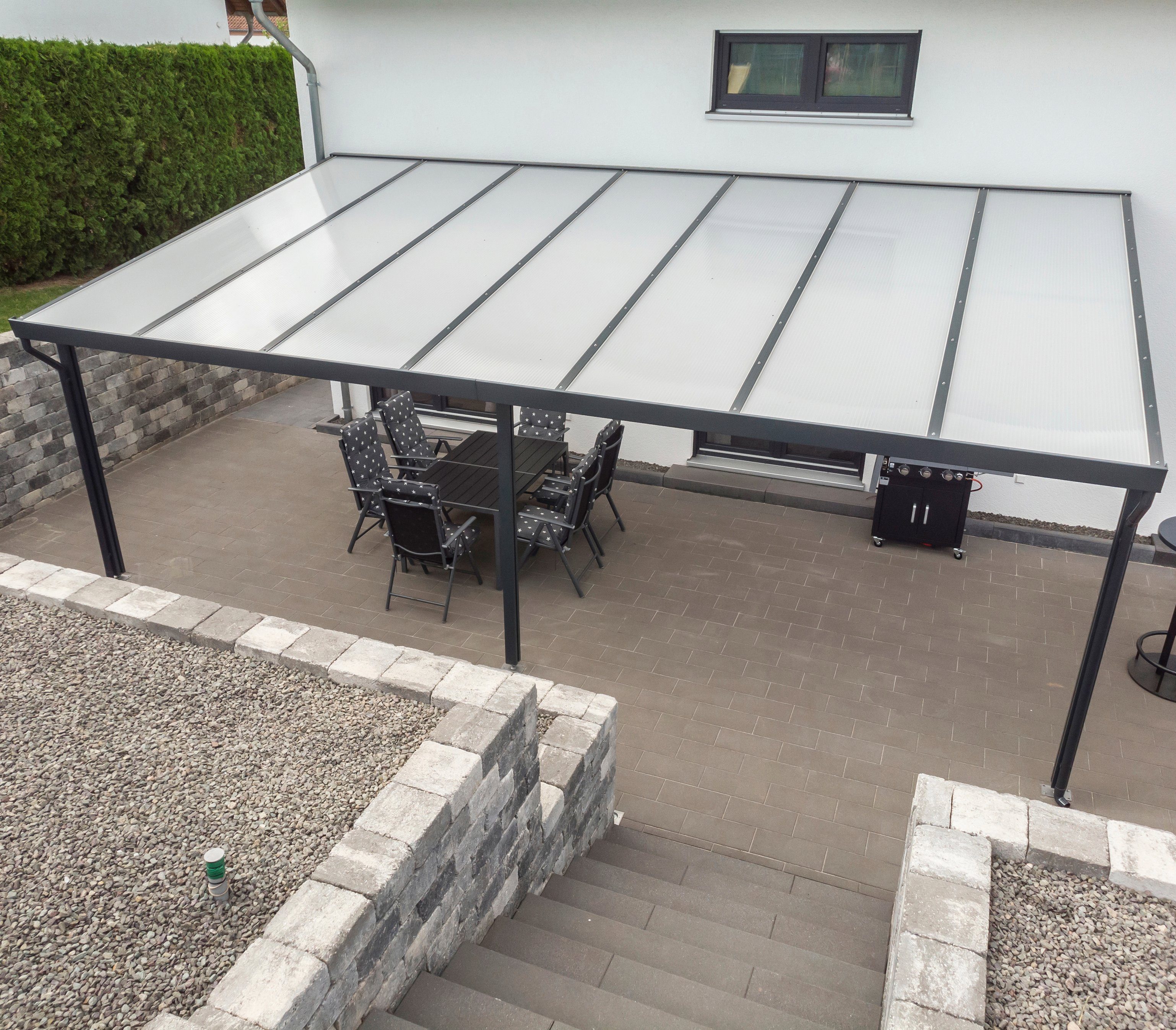 GUTTA Terrassendach Premium, BxT: 712x506 cm, Bedachung Dachplatten, BxT: 712x506 cm, Dach Acryl Klima blue