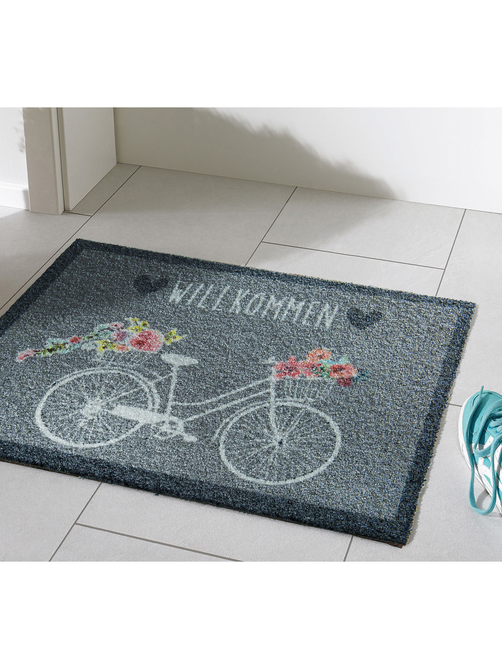 Nostalgie Sauberlaufmatte, Bike Grey