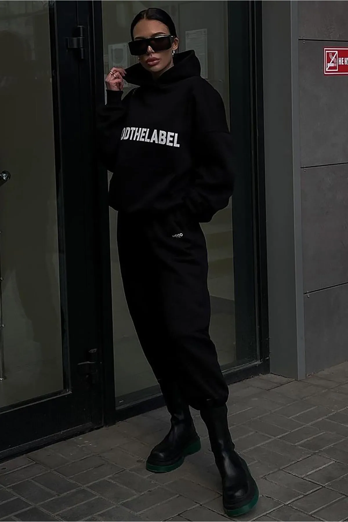 AFROGİYİM  Bedrucktes Oversize-Trainingsanzugset aus dreifädigem Fleece für Damen