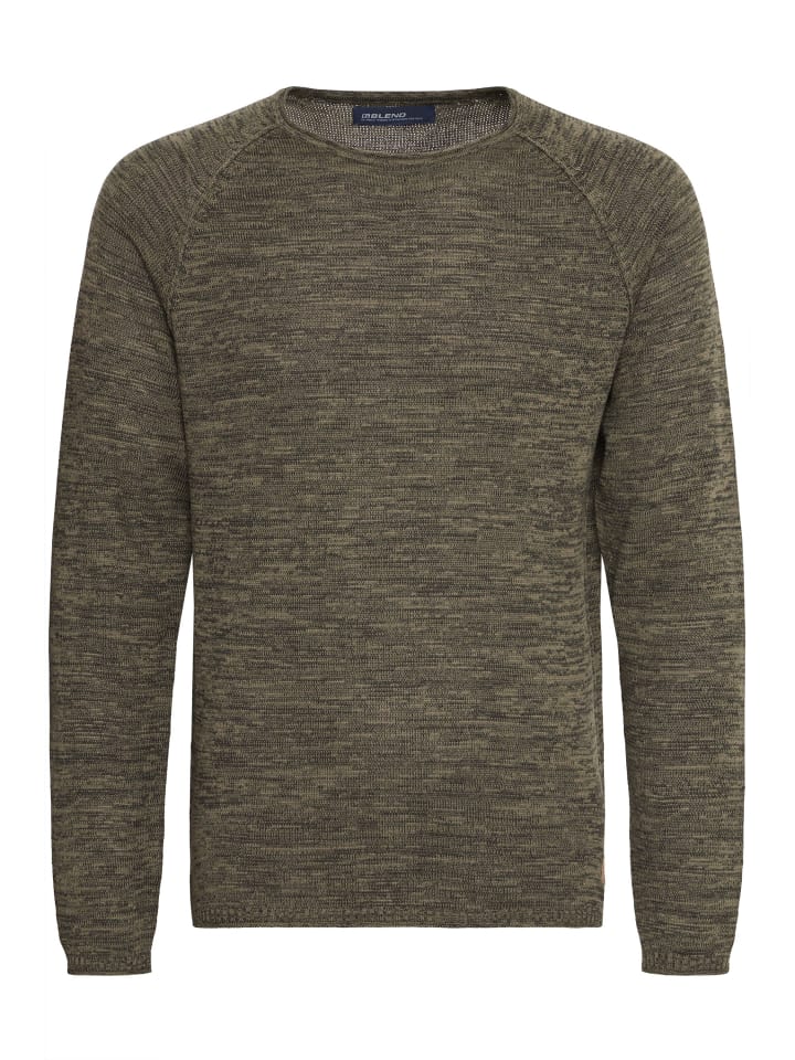 BLEND Strickpullover BHDan 20700587ME Strickpullover mit aufgerollten Säumen in Grün günstig kaufen
