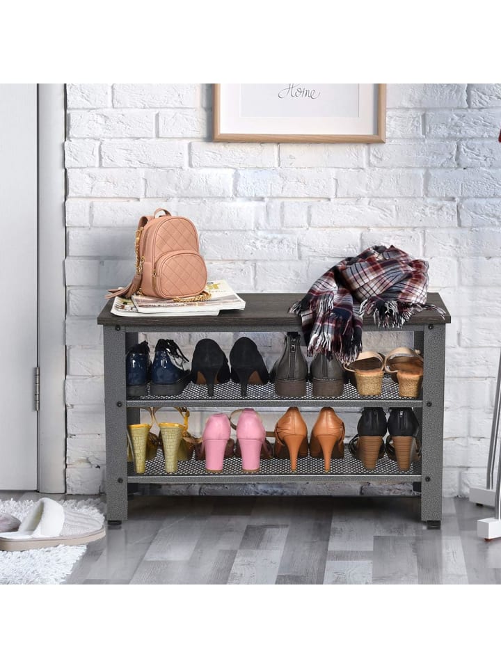 COSTWAY Schuhbank in Silber günstig kaufen 45 cm