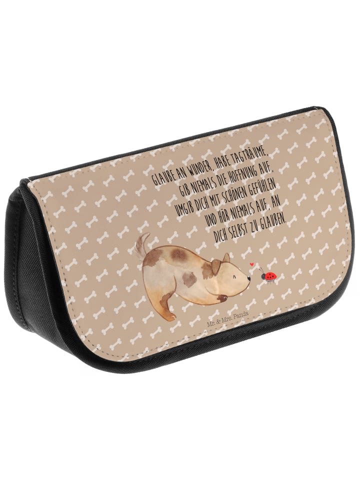 Mr. & Mrs. Panda Kosmetiktasche Hund Marienkäfer mit Spruch in Hundeglück günstig kaufen onesize