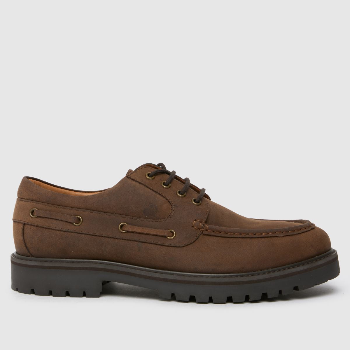 Schuh Patrick bőr fűzős cipő barna színben