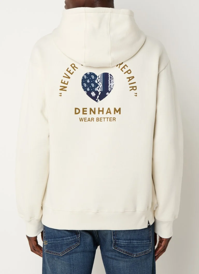 Denham Wear Better kapučjakas džemperis ar logotipu un apdruku aizmugurē