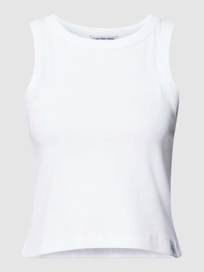 Tanktop mit Feinripp in weiss