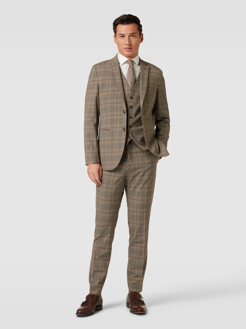 Blazer mit Allover-Muster Modell 'LIAM' in hellbraun