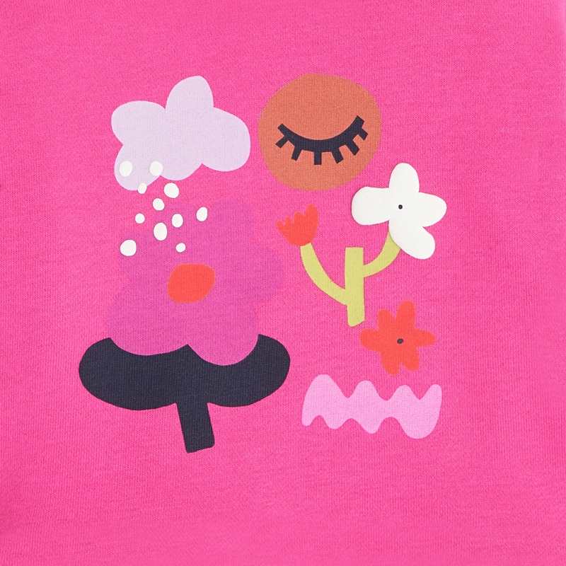 Sweat fille rose à motifs en coton recyclé Catimini