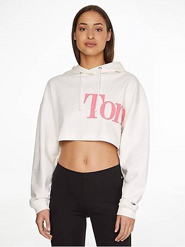 TOMMY-JEANS Damen Hoodie Cropped