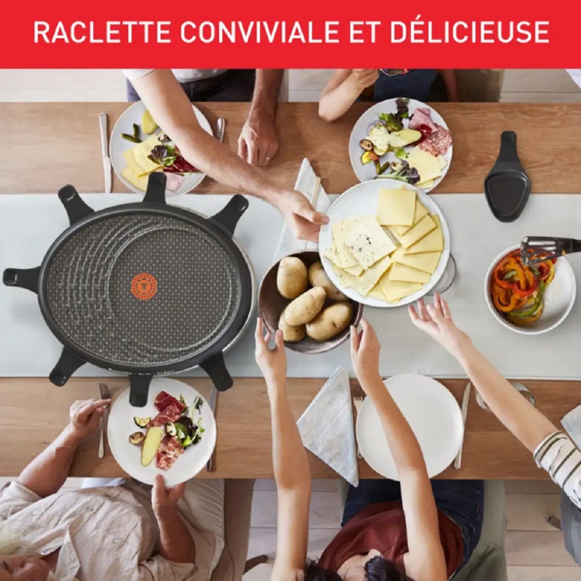 Tefal Raclette Raclette max 8 personen Tischgrill Elektro Grill Grillplatte Backfeld, 8 Raclettepfännchen, 1200 W, Silvester, Weihnachten, Raklett, 4 Personen, 2 Personen, 6 Personen