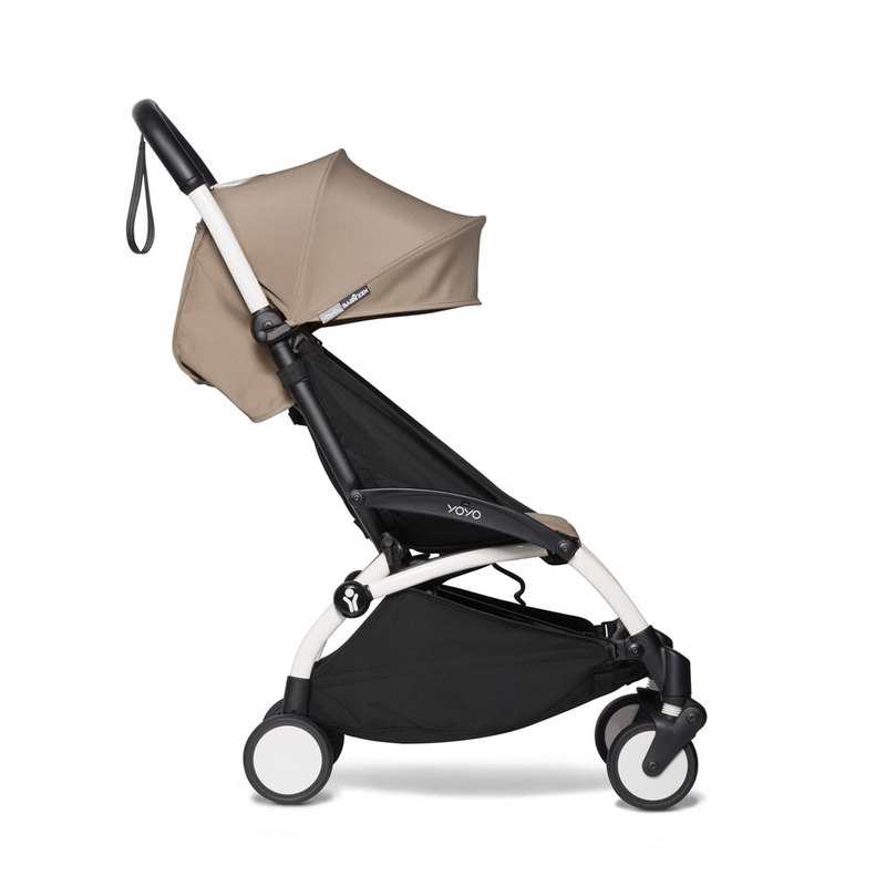 Poussette Yoyo2 4 roues châssis blanc assise 6+ taupe Babyzen