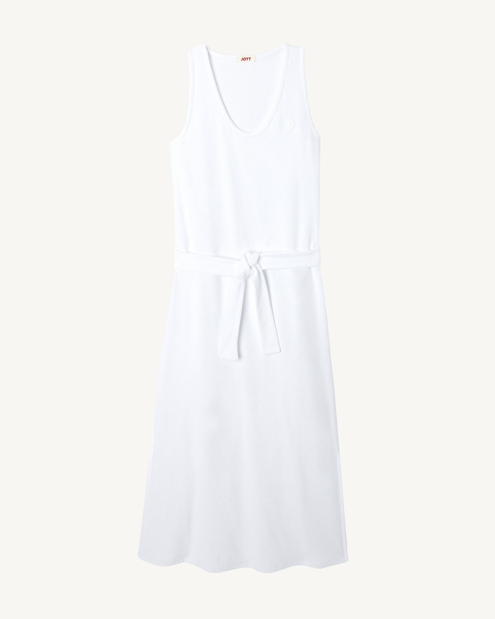 Robe longue ceinturée éponge Blanc Ibiza