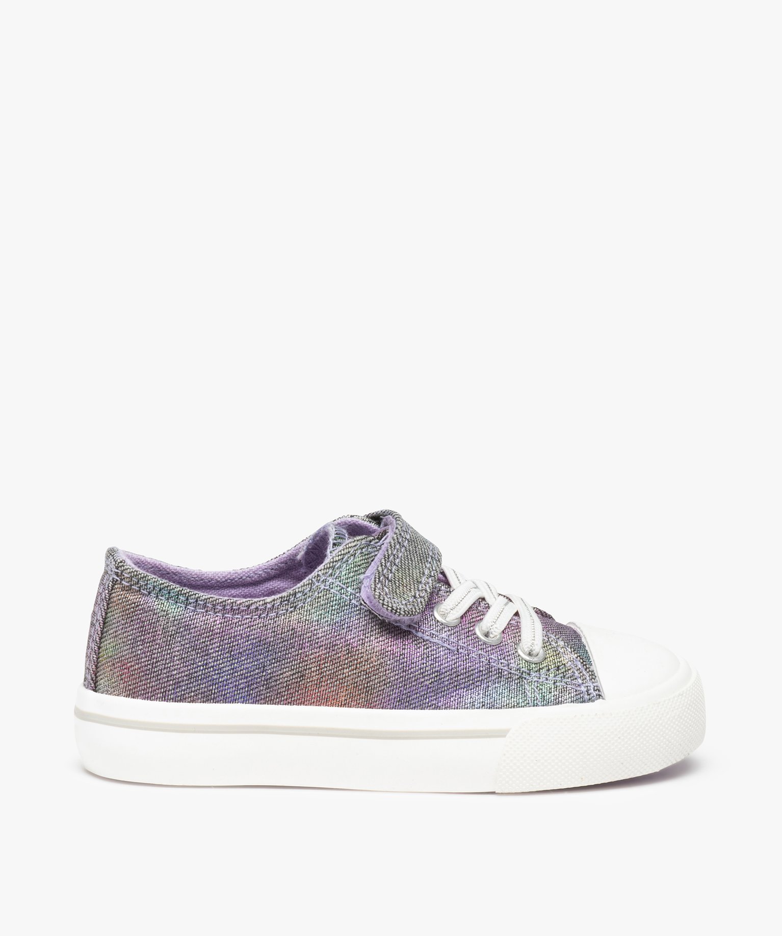 Baskets fille en toile irisée et bout renforcé bleu | GEMO