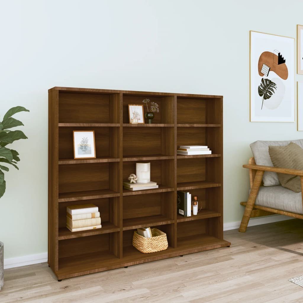 vidaXL CD-Regal CD-Regal Braun Eichen-Optik 102x23x89,5 cm Holzwerkstoff, 1-tlg.