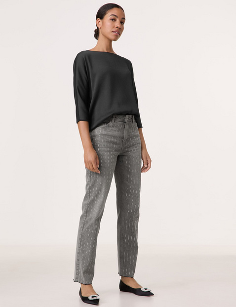 Glamour-Jeans mit Strassstein-Dekor Straight Fit