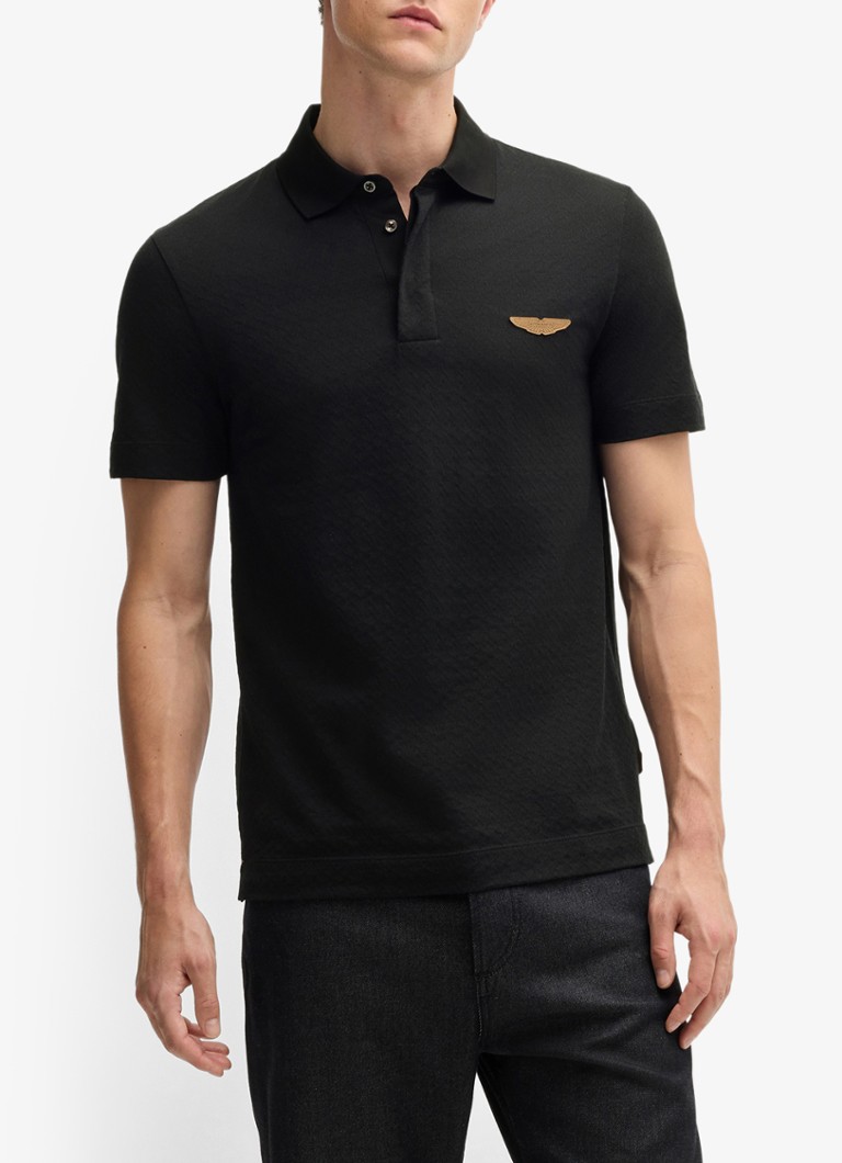 HUGO BOSS BOSS x ASTON MARTIN regular fit polo in silk blend with jacquard design