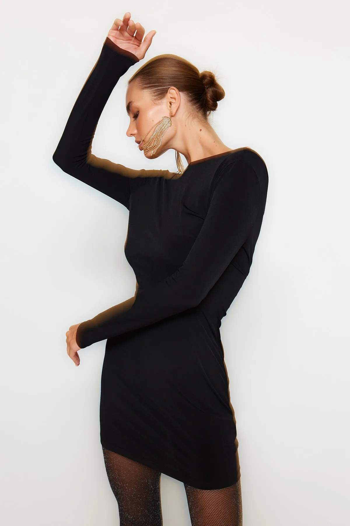 Trendyol Collection  Schwarzes, wendbares, elegantes Abendkleid TPRAW24EL00059