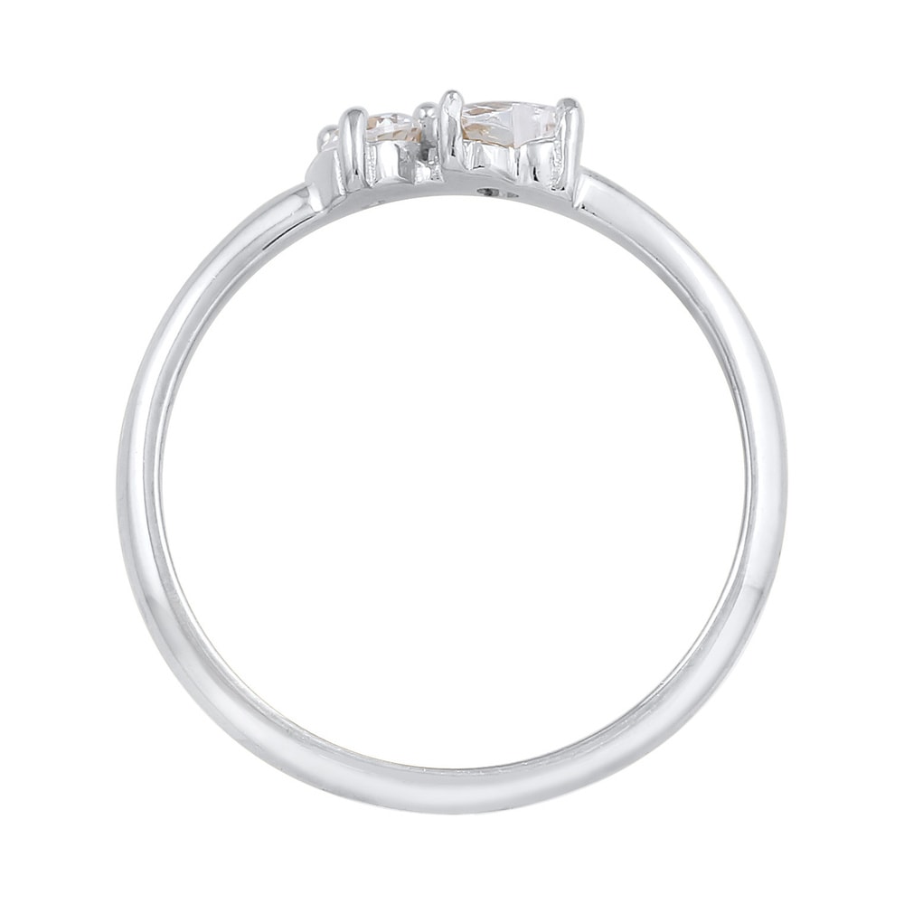 Elli Elli Bague Bague de fiançailles pour femmes Cœur avec cristaux zirconium en argen Bague