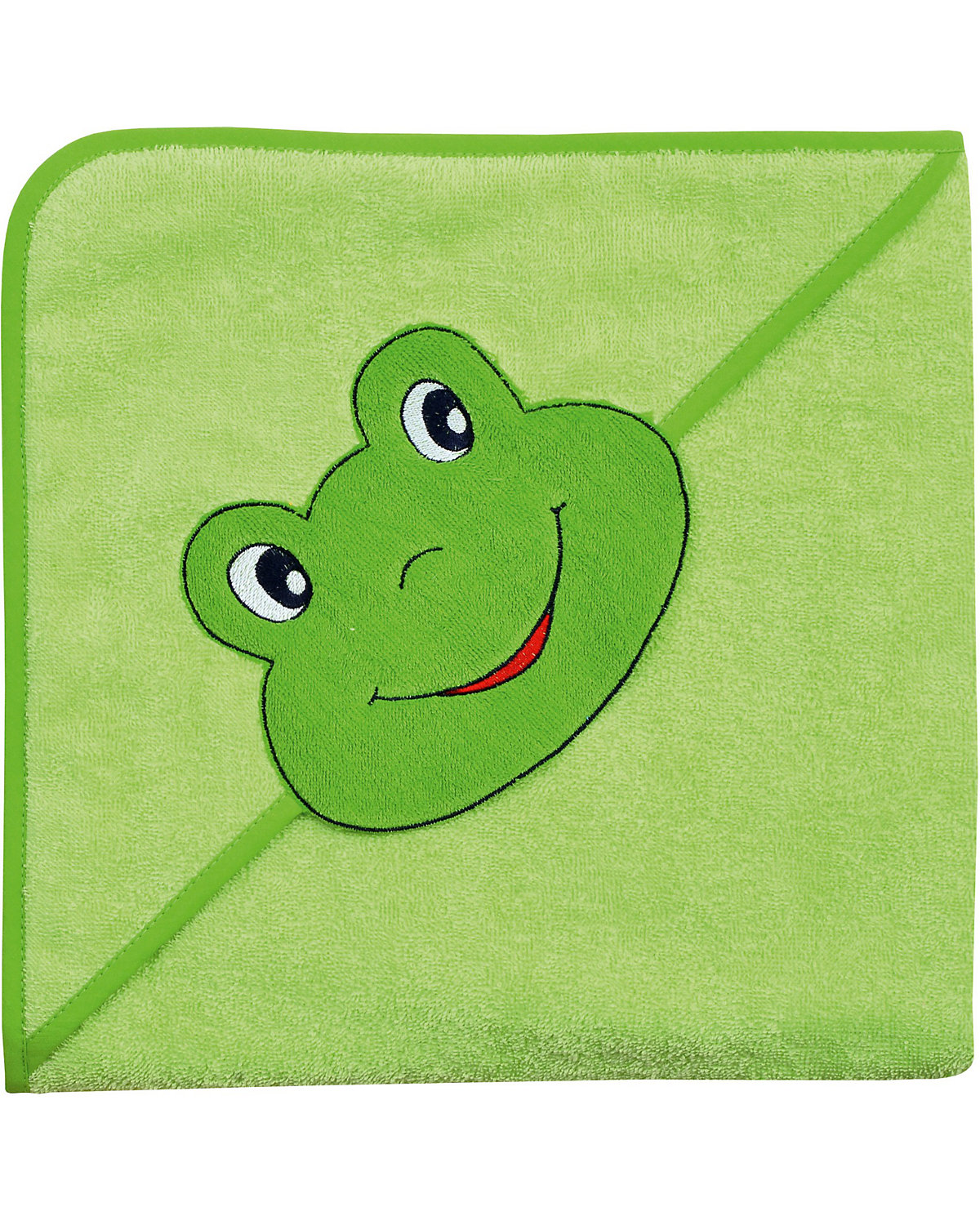 Kapuzenbadetuch XL, Frosch limone, 100 x 100 cm