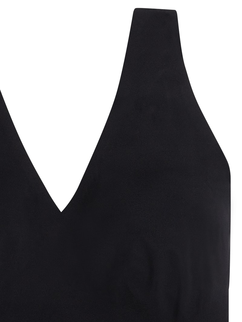 Top mit Stretch-Anteil in schwarz